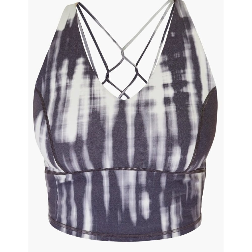 Sweaty Betty Super Soft Strappy Crop Workout Tank XS Grey White NWT